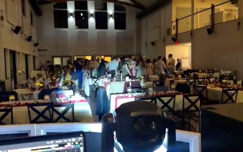 A Waistline Entertainment event in full swing, seen from the booth