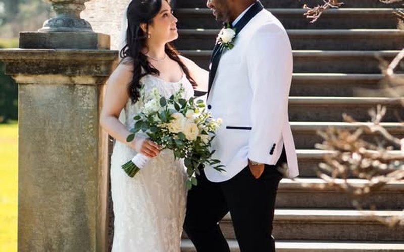 Bride and groom at a Waistline Entertainment wedding
