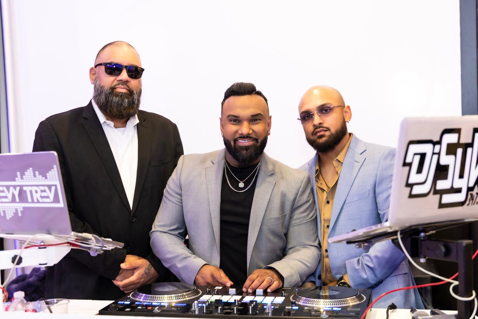 The crew together at the DJ Syke booth